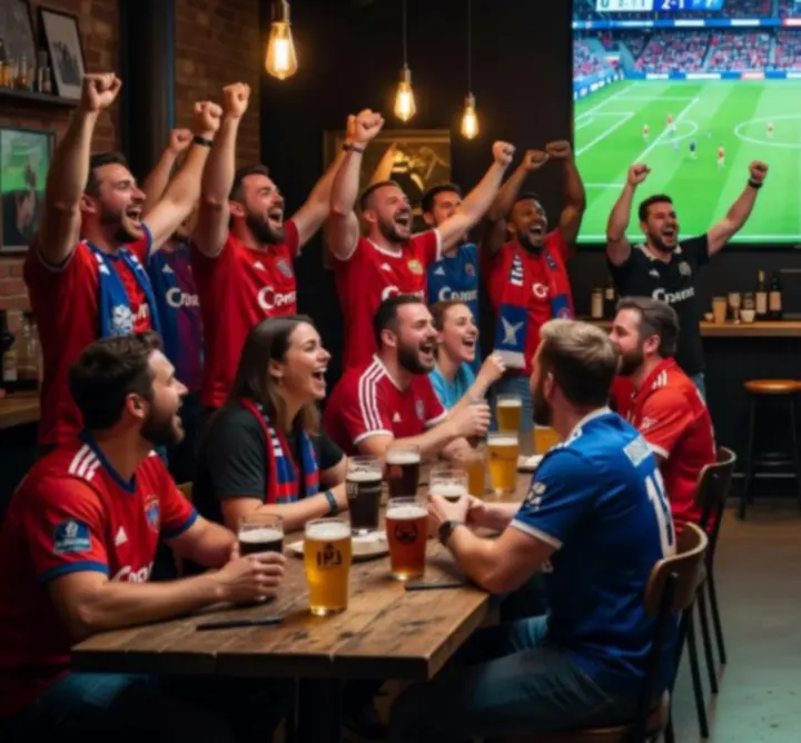 Transmisja sportowa na dużym ekranie w Cards & Beer